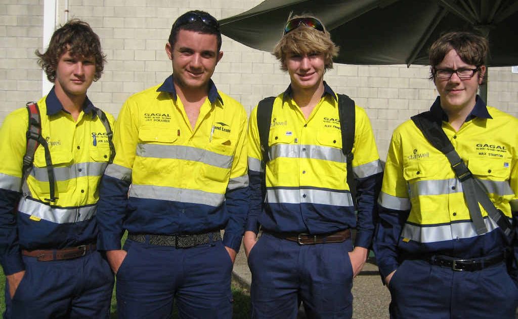 From left, Joe Lollo (apprentice fitter and turner), Jay Pokarier (apprentice boilermaker), Alex Finnegan (apprentice fitter and turner) and Max Stanton (electrical/instrumentation apprentice). From left, Joe Lollo (apprentice fitter and turner), Jay Pokarier (apprentice boilermaker), Alex Finnegan (apprentice fitter and turner) and Max Stanton (electrical/instrumentation apprentice).